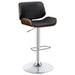 Five Star Furniture - Folsom Upholstered Adjustable Bar Stool Black and Chrome image