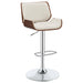 Five Star Furniture - Folsom Upholstered Adjustable Bar Stool Ecru and Chrome image