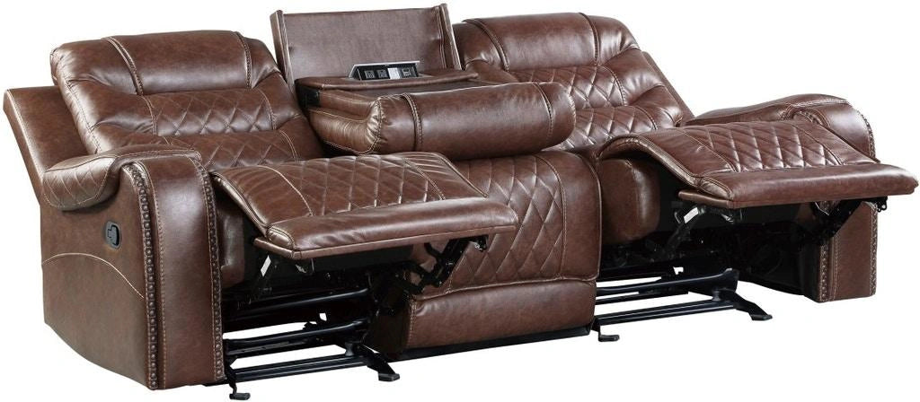 Five Star Furniture - Putnam Power Double Reclining Sofa with Drop-Down in Brown 9405BR-3PW