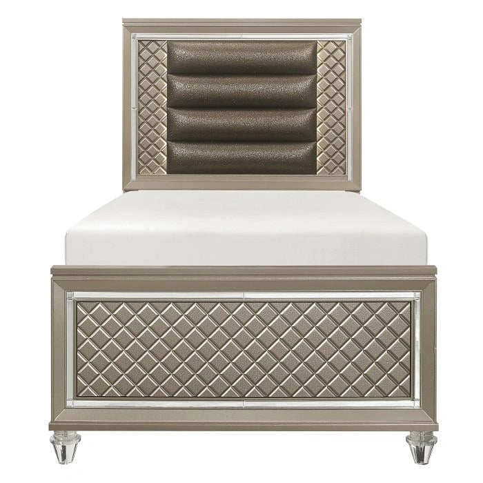 Five Star Furniture - Youth Loudon Twin Platform with Trundle Bed in Champagne Metallic