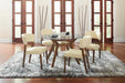 Five Star Furniture - Paxton Mid Century Modern Nutmeg Glass Dining Table image