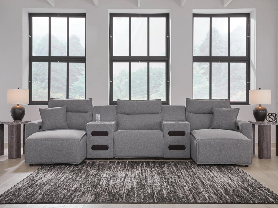 Five Star Furniture - Modmax II Power Reclining Sectional with Chaise and Audio Consoles