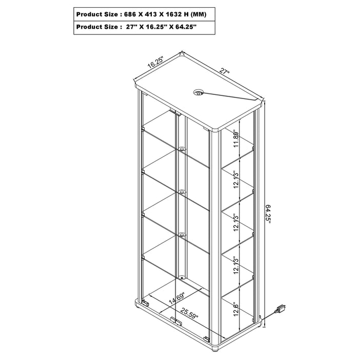 Five Star Furniture - Aero Curio Cabinet with LED Lighting