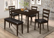 Five Star Furniture - Guillen 5-piece Dining Set with Bench Cappuccino and Dark Brown image