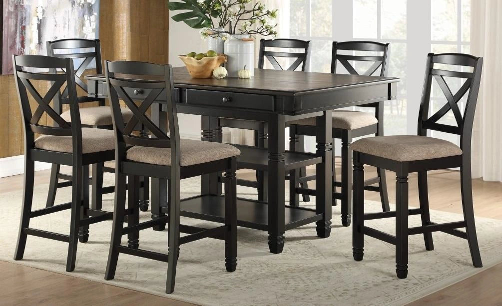 Five Star Furniture - Baywater Counter Height Table in Natural and Black 5705BK-36