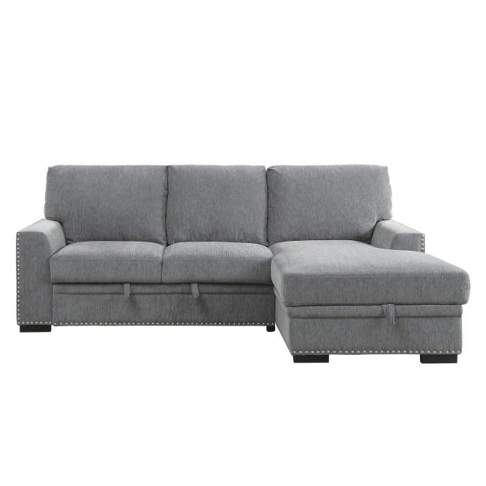 Five Star Furniture - Morelia 2pc Sectional with Pull Out Bed and Right Chaise in Dark Gray 9468DG*2RC2L