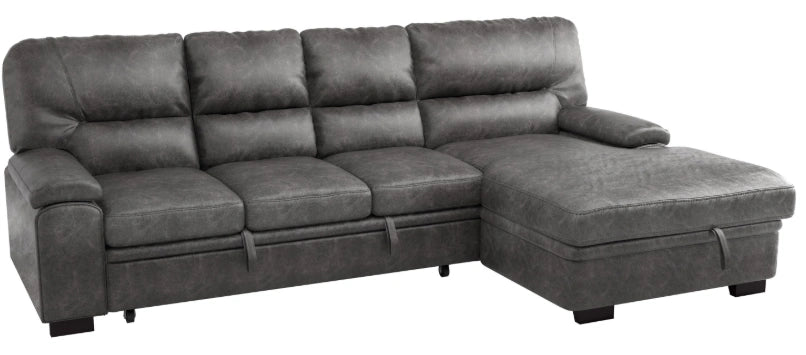 Five Star Furniture - Michigan Sectional with Pull Out Bed and Right Chaise in Dark Gray 9407DG*2RC3L