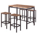 Five Star Furniture - Santana 5-piece Pub Height Bar Table Set Weathered Chestnut and Black image