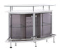 Five Star Furniture - Gideon Crescent Shaped Glass Top Bar Unit with Drawer image