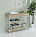 Five Star Furniture - Melrose 2-shelf Wine Cabinet with 2 Drawers Gray Washed Oak and Chrome image