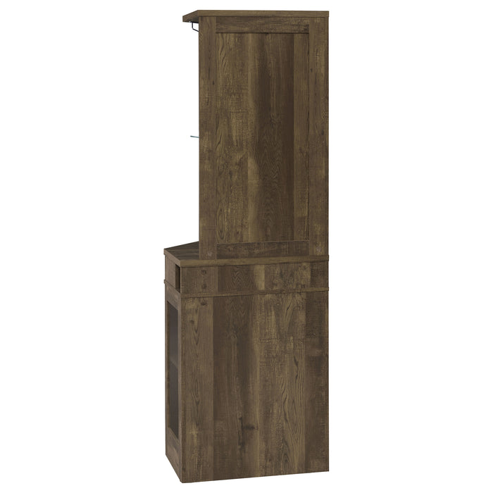 Five Star Furniture - Alviso Corner Bar Cabinet with Stemware Rack Rustic Oak