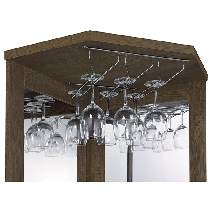 Five Star Furniture - Alviso Corner Bar Cabinet with Stemware Rack Rustic Oak