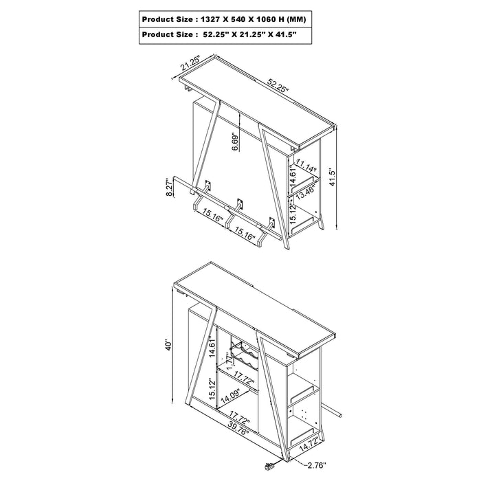 Five Star Furniture - Araceli Home Bar with LED Lighting