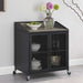 Five Star Furniture - Arlette Wine Cabinet with Wire Mesh Doors Grey Wash and Sandy Black image