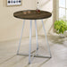 Five Star Furniture - Burkhart Sled Base Round Bar Table Brown Oak and Chrome image