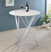 Five Star Furniture - Bexter Faux Marble Round Top Bar Table White and Chrome image