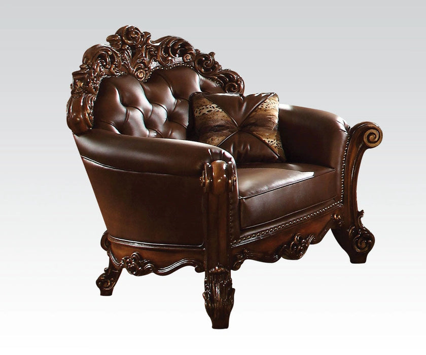 Five Star Furniture - Acme Vendome Upholstered Chair with 1 Pillow in Cherry 52003
