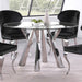 Five Star Furniture - Alaia Round Glass Top Dining Table Clear and Chrome image