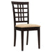 Five Star Furniture - Kelso Lattice Back Dining Chairs Cappuccino (Set of 2) image