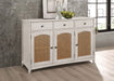 Five Star Furniture - Kirby 3-drawer Rectangular Server with Adjustable Shelves Natural and Rustic Off White image