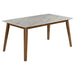 Five Star Furniture - Everett Faux Marble Top Dining Table Natural Walnut and White image