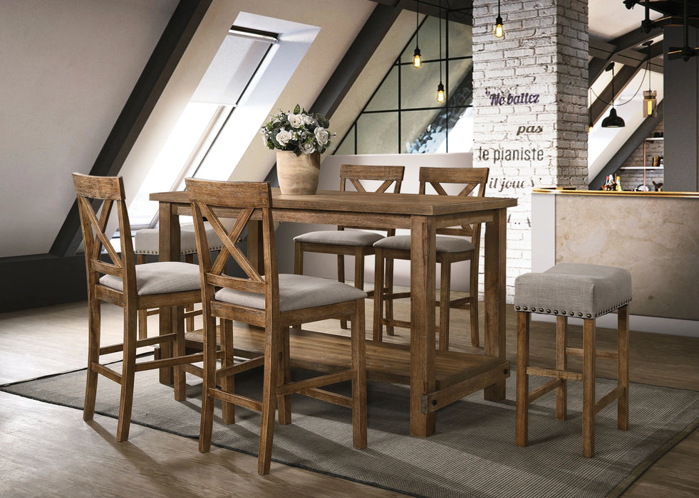 Five Star Furniture - Martha II Weathered Oak Counter Height Table
