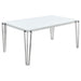 Five Star Furniture - Pauline Rectangular Dining Table with Metal Leg White and Chrome image