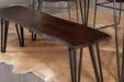 Five Star Furniture - Topeka Live-edge Dining Bench Mango Cocoa and Gunmetal image