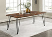 Five Star Furniture - Neve Live-edge Dining Table with Hairpin Legs Sheesham Grey and Gunmetal image