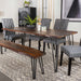 Five Star Furniture - Neve Live-edge Dining Table with Hairpin Legs Sheesham Grey and Gunmetal image