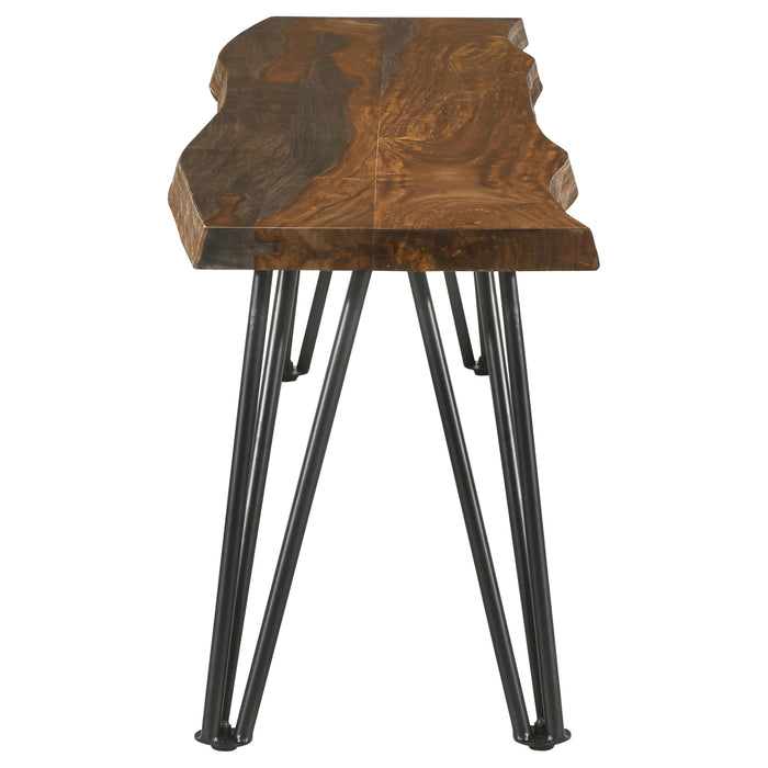 Five Star Furniture - Neve Live-edge Dining Bench with Hairpin Legs Sheesham Grey and Gunmetal