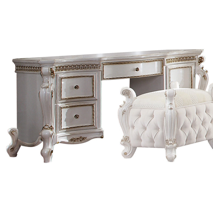 Five Star Furniture - Picardy Antique Pearl Vanity Desk