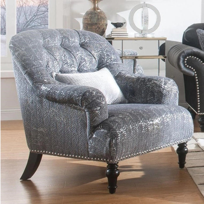 Five Star Furniture - Acme Furniture Gaura Chair in Dark Gray Velvet 53092