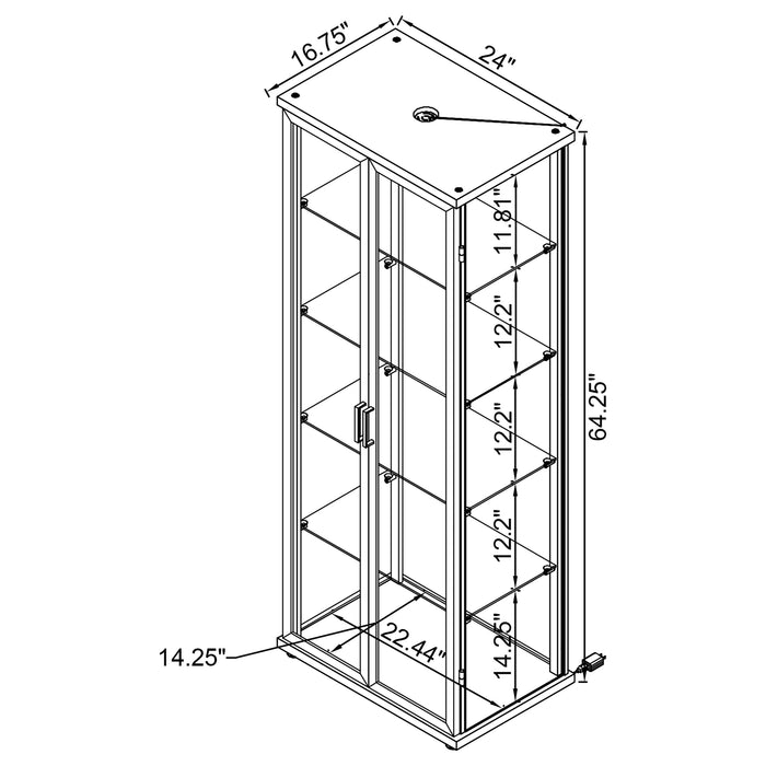 Five Star Furniture - Aero Curio Cabinet with LED Lighting