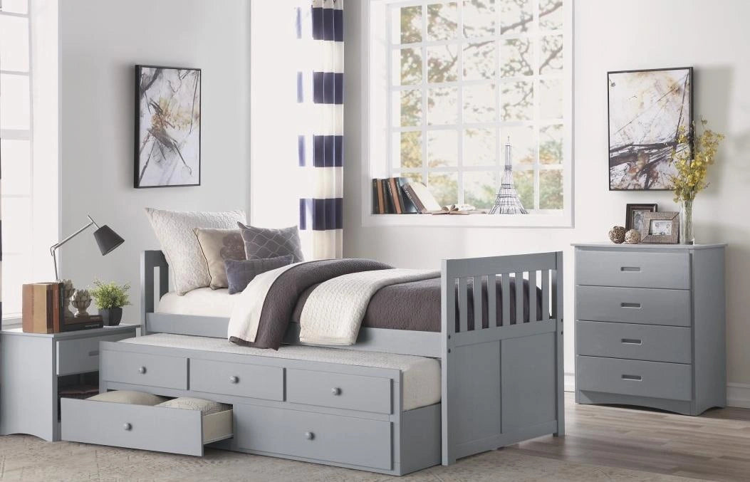 Five Star Furniture - Orion Twin/Twin Trundle Bed w/ 2 Storage in Gray B2063PR-1*