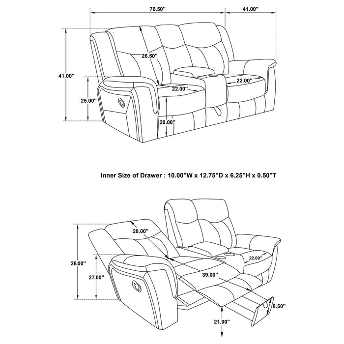 Five Star Furniture - Conrad Reclining Glider Loveseat