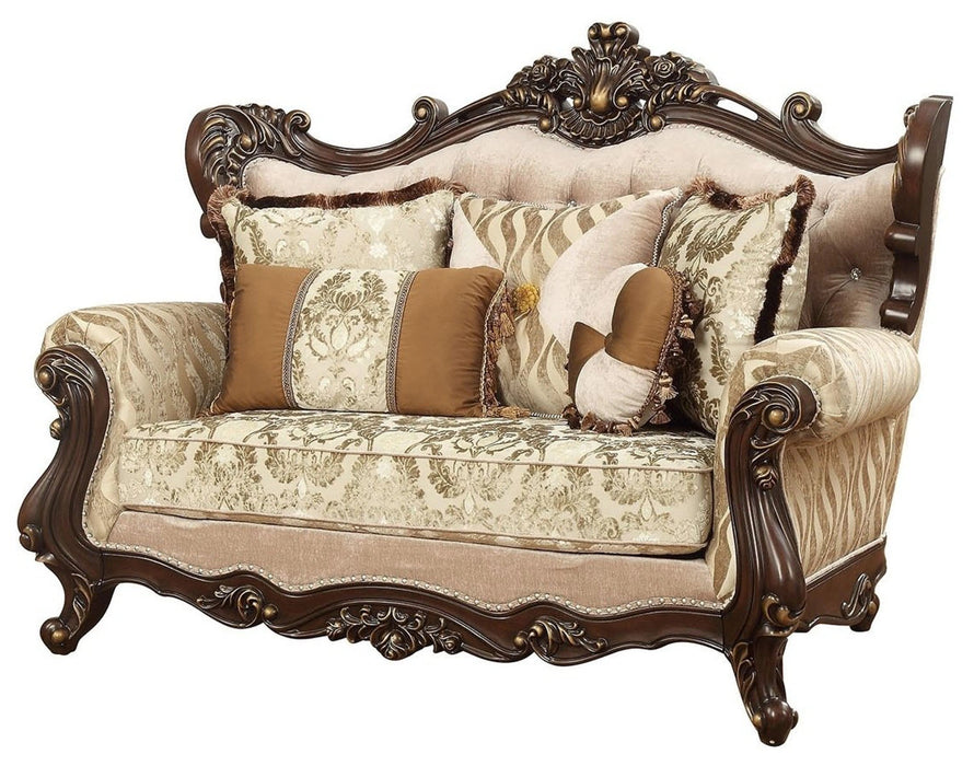 Five Star Furniture - Acme Furniture Shalisa Loveseat with 5 Pillows in Walnut 51051