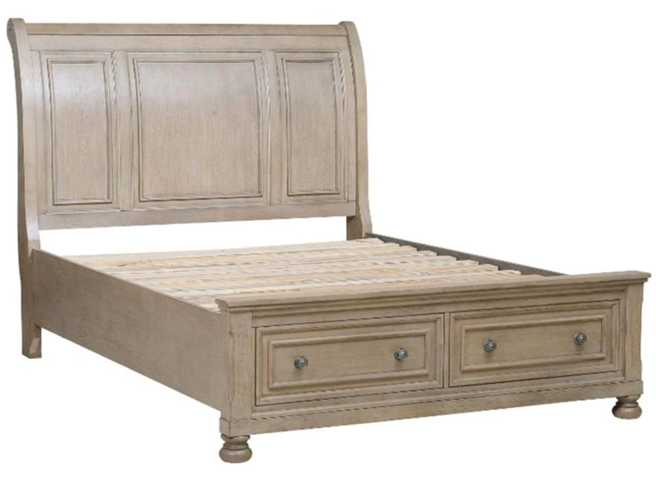 Five Star Furniture - Bethel Queen Sleigh Platform Bed with Footboard Storage in Gray 2259GY-1*