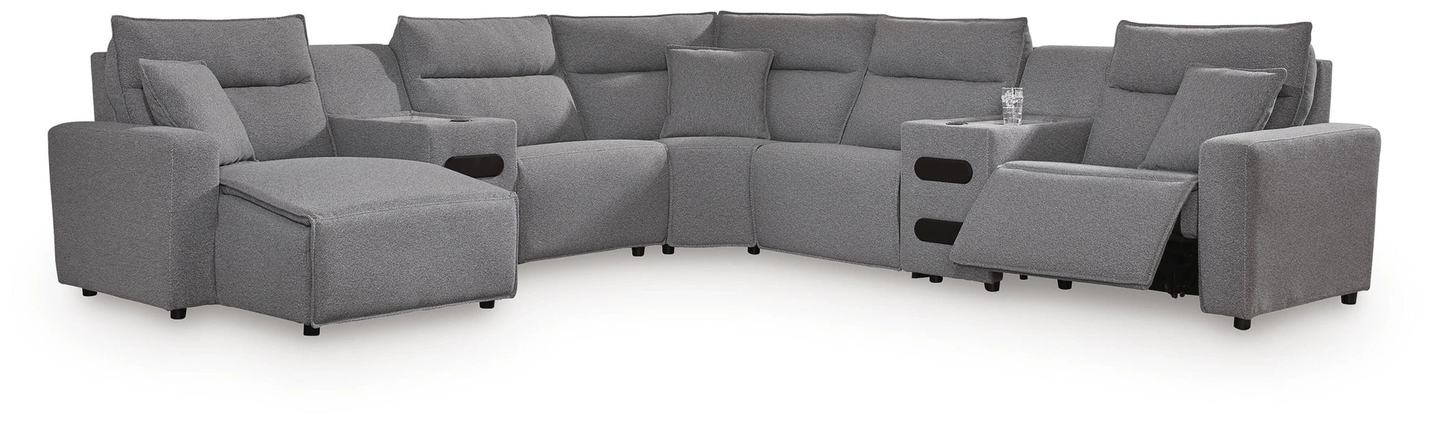 Five Star Furniture - Modmax II Power Reclining Sectional with Chaise and Audio Consoles