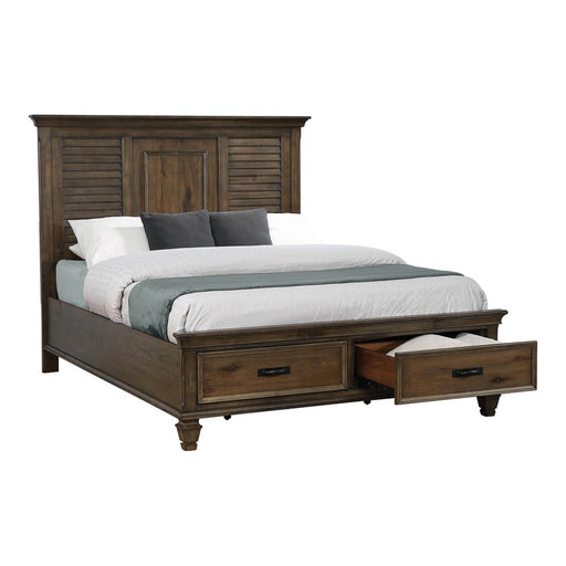 Franco Eastern King Storage Bed Burnished Oak image