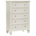 Five Star Furniture - Sandy Beach 5-drawer Rectangular Chest Cream White image