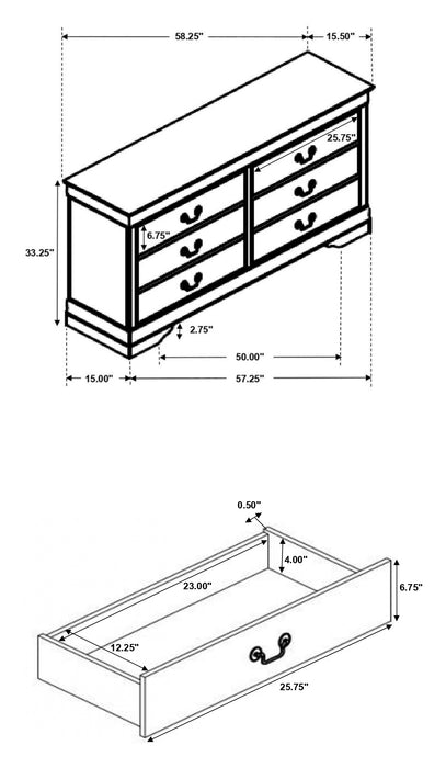 Five Star Furniture - Louis Philippe Bedroom Set