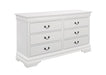 Five Star Furniture - Louis Philippe 6-drawer Dresser White image