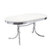 Five Star Furniture - Retro Oval Dining Table Glossy White and Chrome image