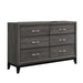 Five Star Furniture - Watson 6-drawer Dresser Grey Oak and Black image