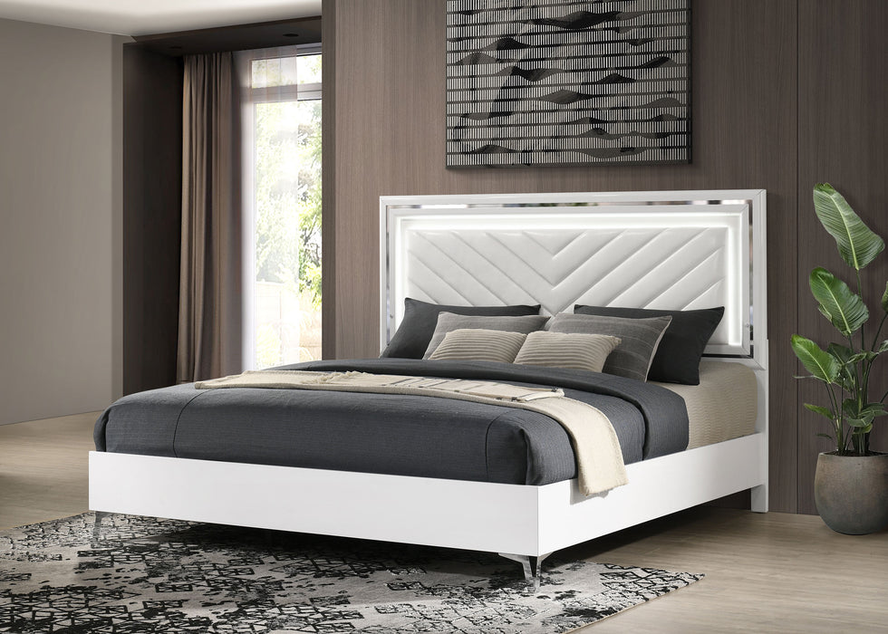 Five Star Furniture - Cassia Panel Bed with LED Lighting