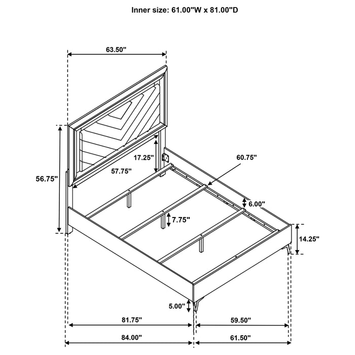 Five Star Furniture - Cassia Panel Bed with LED Lighting