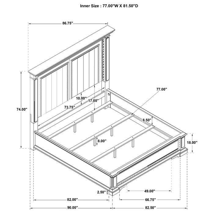 Five Star Furniture - McKinney Panel Bed with LED Lighting