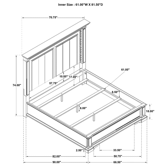 Five Star Furniture - McKinney Panel Bed with LED Lighting