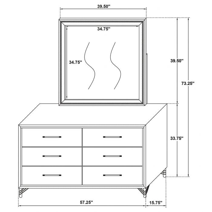 Five Star Furniture - Lucia Dresser with Mirror